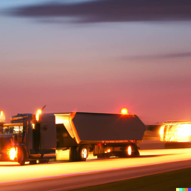 A semi tractor